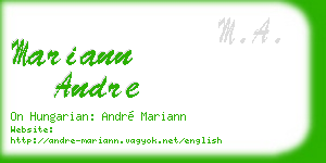 mariann andre business card